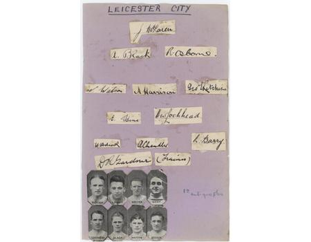 LIVERPOOL & LEICESTER CITY 1930-31 SIGNED ALBUM PAGE