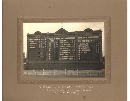 VICTORIA V ENGLAND 1924-25 CRICKET PHOTOGRAPH