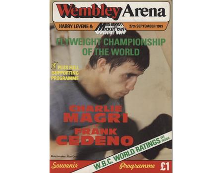 CHARLIE MAGRI V FRANK CEDENO 1983 BOXING PROGRAMME