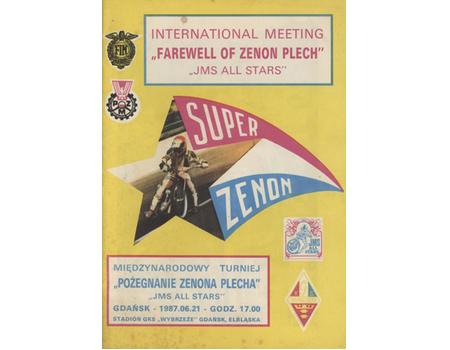 SPEEDWAY PROGRAMME - JMS ALL STARS FAREWELL OF ZENON PLECH