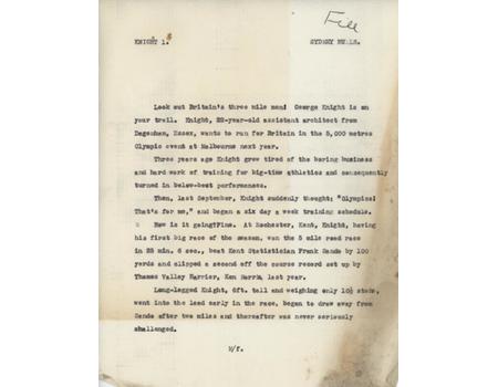 ATHLETICS PROGRAMME - 32ND ANNUAL FIVE MILES OPEN ROAD TEAM & INDIVIDUAL HANDICAP, ROCHESTER, 1955 (WON BY GEORGE KNIGHT)