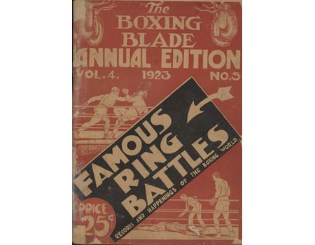 THE BOXING BLADE ANNUAL EDITION, VOL.4 NO.5, 1923