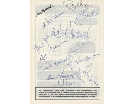 COPFORD CC V ESSEX CCC 1977 (KEITH BOYCE BENEFIT) CRICKET PROGRAMME - SIGNED BY ESSEX