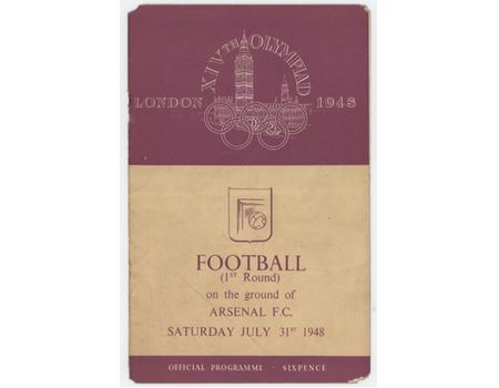 LONDON OLYMPICS 1948 - GREAT BRITAIN V HOLLAND FOOTBALL PROGRAMME (HIGHBURY)
