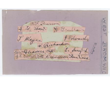 TOTTENHAM HOTSPUR & WEST BROMWICH ALBION 1930-31 SIGNED ALBUM PAGE