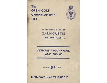 OPEN CHAMPIONSHIP 1953 (CARNOUSTIE) GOLF PROGRAMME