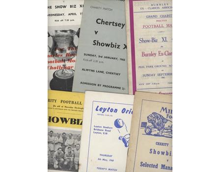 SHOWBIZ XI 1960S FOOTBALL PROGRAMMES (36 IN TOTAL) - INCLUDING SEAN CONNERY, TOMMY STEELE, BILLY WRIGHT ETC.