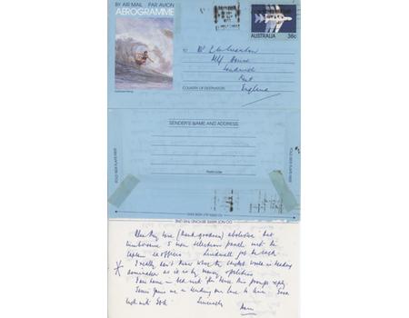 DON BRADMAN 1983 HANDWRITTEN  LETTER TO E.W. SWANTON - BODYLINE "DRESSING-ROOM LEAK"