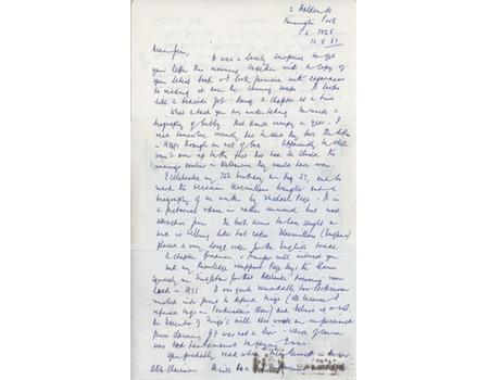 DON BRADMAN 1983 HANDWRITTEN  LETTER TO E.W. SWANTON - BODYLINE "DRESSING-ROOM LEAK"