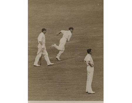 ENGLAND V AUSTRALIA 1934 (TRENT BRIDGE) CRICKET PHOTOGRAPH - GRIMMETT BOWLING
