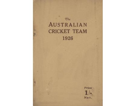 THE AUSTRALIAN CRICKET TEAM 1926