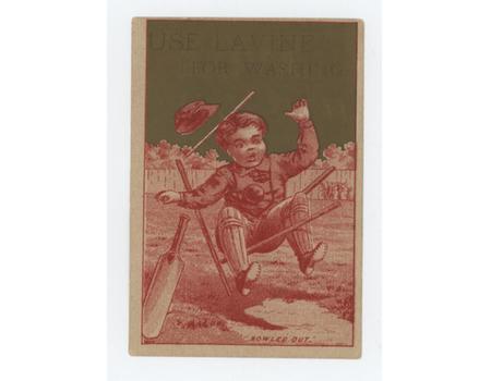 CRICKET ADVERTISING CARD - CONNECTICUT 1880S