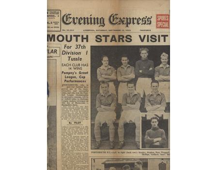 LIVERPOOL V PORTSMOUTH 1952-53 EVENING EXPRESS SPORTS SPECIAL