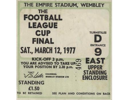 ASTON VILLA V EVERTON 1977 (LEAGUE CUP FINAL) FOOTBALL TICKET