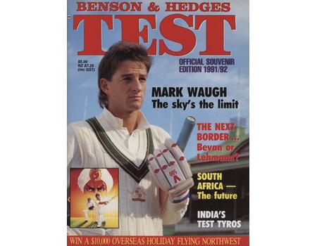 BENSON & HEDGES TEST CRICKET OFFICIAL SOUVENIR EDITION 1991/92 (AUSTRALIA V INDIA)