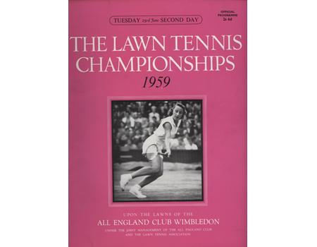 WIMBLEDON CHAMPIONSHIPS 1959 (DAY 2) TENNIS PROGRAMME
