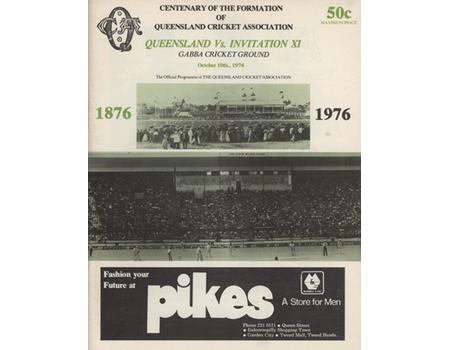 QUEENSLAND V INVITATION XI 1976 CRICKET PROGRAMME