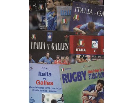 ITALY V WALES 1996-2015 RUGBY PROGRAMMES (10 IN TOTAL)