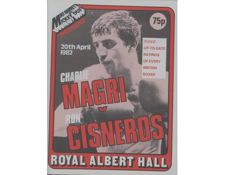 CHARLIE MAGRI V RON CISNEROS 1982 BOXING PROGRAMME