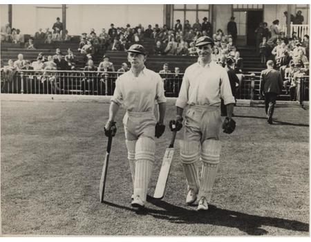 HUTTON & WASHBROOK 1945 (ENGLAND V AUSTRALIAN SERVICES AT SHEFFIELD) CRICKET PHOTOGRAPH