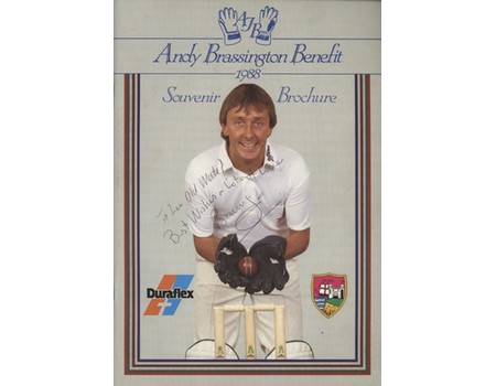 ANDY BRASSINGTON (GLOUCESTERSHIRE) 1988 SIGNED CRICKET BENEFIT BROCHURE