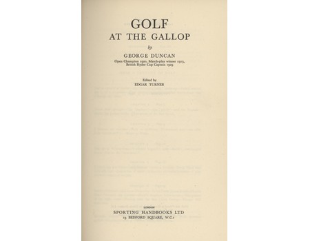GOLF AT THE GALLOP