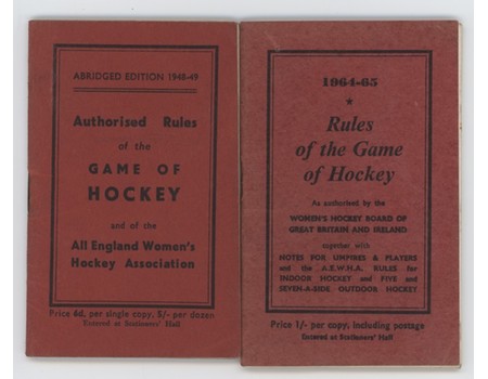RULES OF THE GAME OF HOCKEY 1948 AND 1964