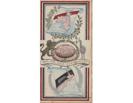BRITISH RUGBY FOOTBALL TOUR TO NEW ZEALAND 1908 - ORIGINAL ARTWORK FOR ITINERARY