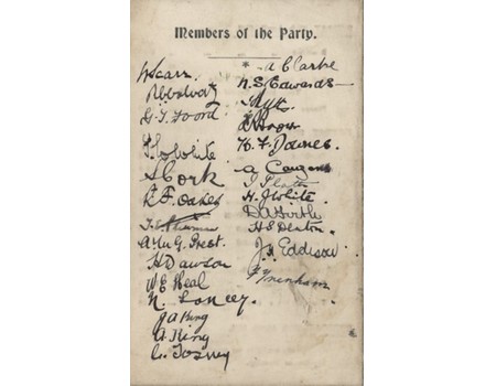 HEADINGLEY RUGBY FOOTBALL CLUB TOUR OF SOUTH WALES 1911 SIGNED FIXTURE CARD