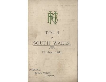 HEADINGLEY RUGBY FOOTBALL CLUB TOUR OF SOUTH WALES 1911 SIGNED FIXTURE CARD