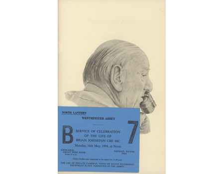 BRIAN JOHNSTON SERVICE OF THANKSGIVING 1994 - WESTMINSTER ABBEY