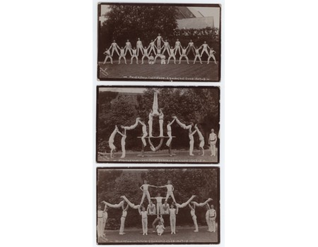 FAVERSHAM INSTITUTE GYMNASTIC CLUB 1907-08 POSTCARDS (X3)
