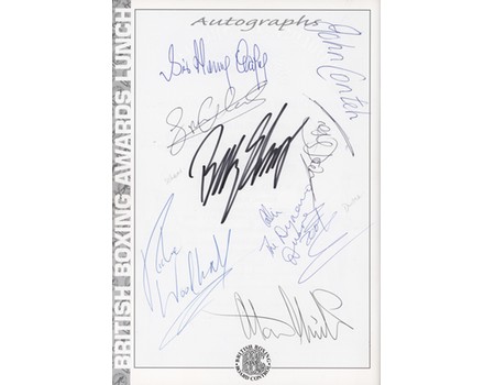 BRITISH BOXING AWARDS 2001 SIGNED PROGRAMME