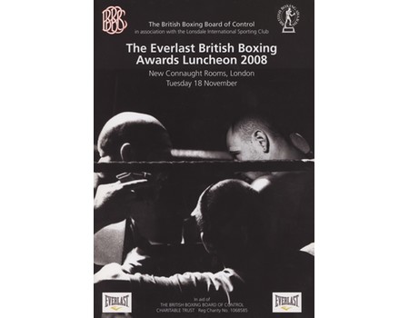 BRITISH BOXING AWARDS 2008 SIGNED PROGRAMME