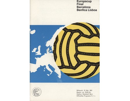 BENFICA V BARCELONA 1961 (EUROPEAN CUP FINAL) FOOTBALL PROGRAMME