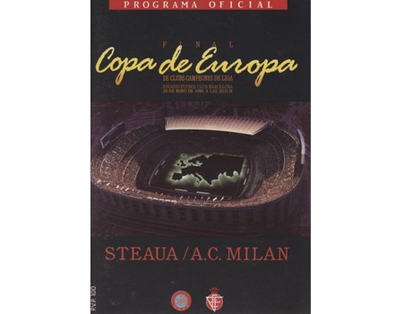 A.C. MILAN V STEAUA BUCHAREST 1989 (EUROPEAN CUP FINAL) FOOTBALL PROGRAMME