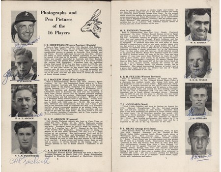 CRICKETERS FROM SOUTH AFRICA: THE OFFICIAL SOUVENIR OF THE 1955 TOUR OF ENGLAND