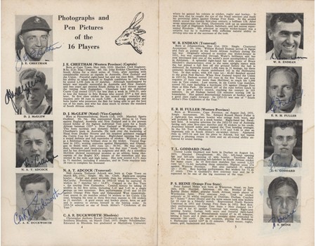 CRICKETERS FROM SOUTH AFRICA: THE OFFICIAL SOUVENIR OF THE 1955 TOUR OF ENGLAND