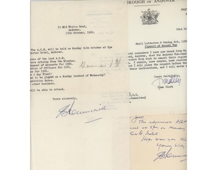 ANDOVER CRICKET CLUB STATEMENT OF ACCOUNTS 1947-53 (4 IN TOTAL)