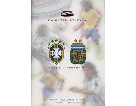 BRAZIL V ARGENTINA 2006 FOOTBALL PROGRAMME
