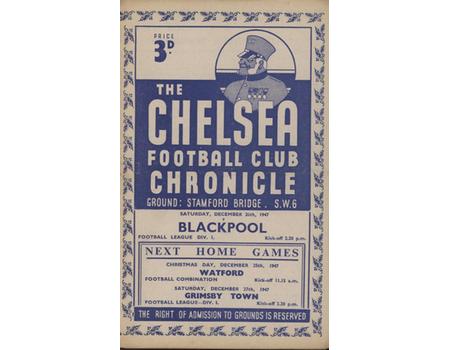 CHELSEA V BLACKPOOL 1947-48 FOOTBALL PROGRAMME