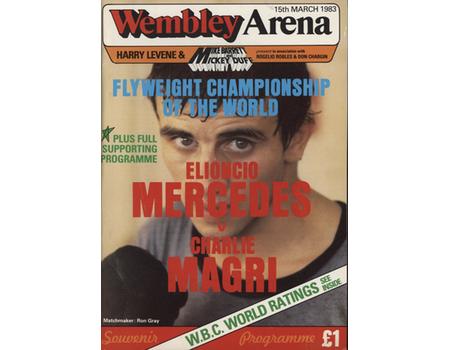ELIONCIO MERCEDES V CHARLIE MAGRI 1983 BOXING PROGRAMME