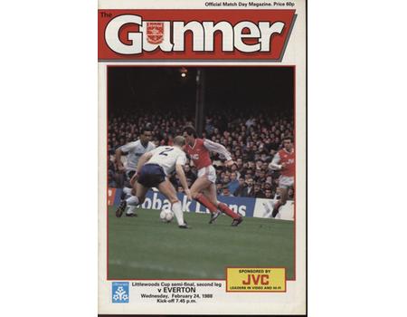 ARSENAL V EVERTON 1988 (LEAGUE CUP SEMI FINAL) FOOTBALL PROGRAMME