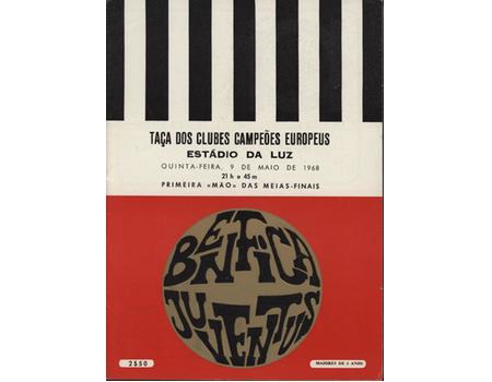 BENFICA V JUVENTUS 1968 (EUROPEAN CUP SEMI FINAL) FOOTBALL PROGRAMME