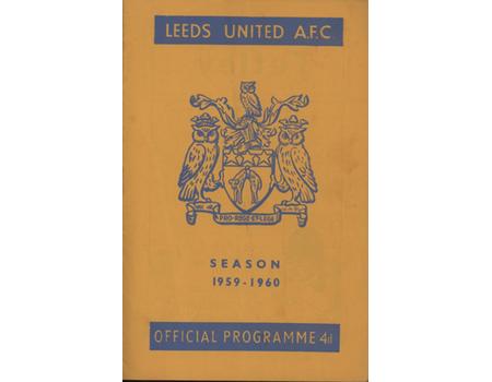 LEEDS UNITED V SHEFFIELD WEDNESDAY 1959-60 FOOTBALL PROGRAMME