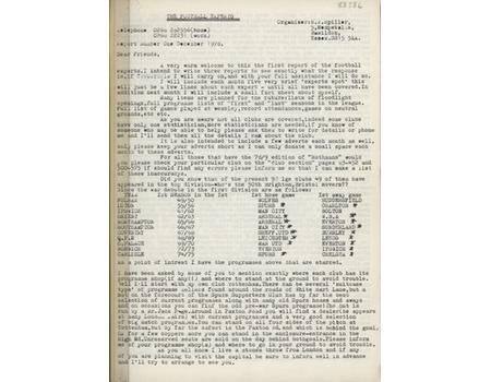 THE FOOTBALL STATISTICIANS REPORT NOS.1-11 (DEC 1978 - MAR 1980)