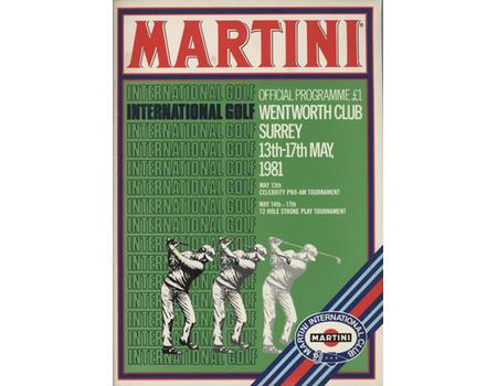 MARTINI INTERNATIONAL GOLF CHAMPIONSHIP 1981 (WENTWORTH) OFFICIAL PROGRAMME