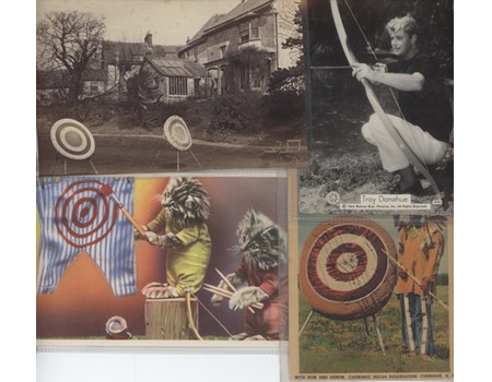 ARCHERY RELATED POSTCARDS X4