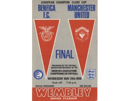 MANCHESTER UNITED V BENFICA 1968 (EUROPEAN CUP FINAL) FOOTBALL PROGRAMME