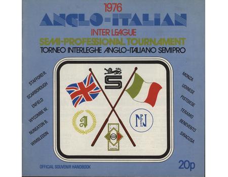 ANGLO-ITALIAN INTER LEAGUE 1975-76 TOURNAMENT PROGRAMME (1ST YEAR)